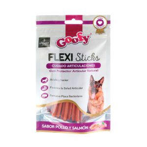 Snacks para perros de la marca Goofy en presentación Flexy Sticks