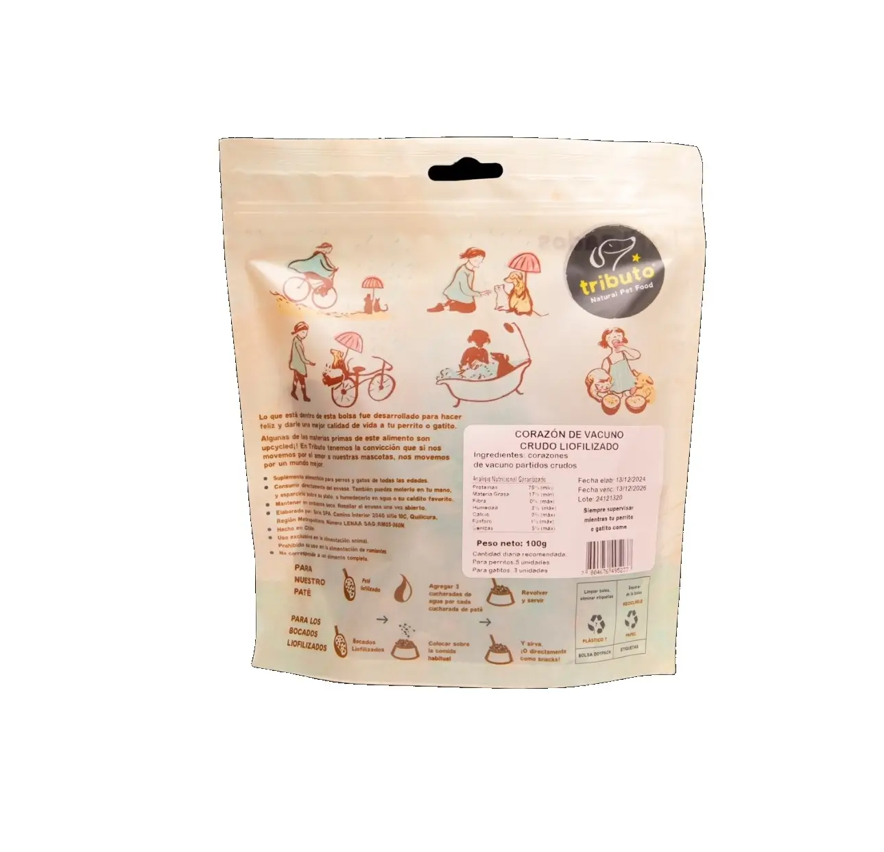 Triburo Snack Corazón de Vacuno (100 gr) - Imagen 2